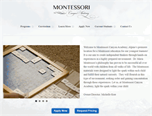 Tablet Screenshot of montessoricanyonacademy.com